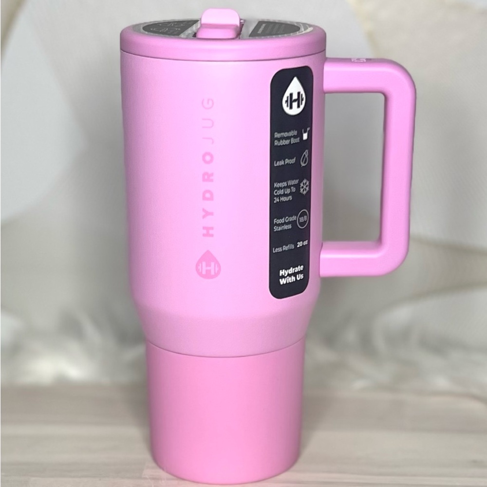 HydroJug Bubblegum Pink Leak-Proof Lid Water Tumbler 20oz NWT
